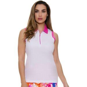 EP Pro New Womens Golf Sleeveless Polo Large, White